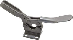 De-Sta-Co - 600 Lb Holding Capacity, Horizontal Handle, Manual Hold Down Toggle Clamp - 70° Handle Movement, 92° Bar Opening, U-Bar, Flanged Base, Electro-Plated Zinc, Stainless Steel - Exact Tool & Supply
