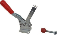 De-Sta-Co - 750 Lb Holding Capacity, Horizontal Handle, Manual Hold Down Toggle Clamp - 70° Handle Movement, 92° Bar Opening, U-Bar, Flanged Base, Electro-Plated Zinc, Carbon Steel - Exact Tool & Supply
