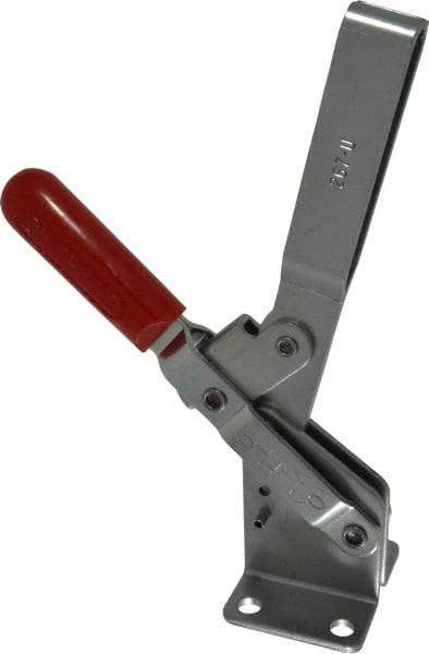 De-Sta-Co - 1,200 Lb Holding Capacity, Vertical Handle, Manual Hold Down Toggle Clamp - 72° Handle Movement, 140° Bar Opening, U-Bar, Flanged Base, Carbon Steel - Exact Tool & Supply