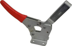 De-Sta-Co - 1,000 Lb Holding Capacity, Horizontal Handle, Manual Hold Down Toggle Clamp - 74° Handle Movement, 105° Bar Opening, U-Bar, Flanged Base, Electro-Plated Zinc, Carbon Steel - Exact Tool & Supply