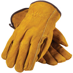 ‎77-238/XL Insulated Drivers Gloves - Split Cowhide Drivers - Reg Grade - White Thermal - Tan - Straight Thumb - Exact Tool & Supply