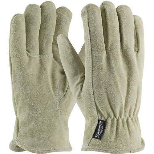 ‎77-289TL/XXL Insulated Drivers - Split Cowhide Drivers - Premium - Thinsulate Lining - Beige - Key Thumb - Exact Tool & Supply