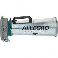 Allegro - 16-3/4 Inch Long, Galvanized Steel Venturi Style Pneumatic Blowers - 1/2 Inch NPT, 7.31 Inch Base Diameter, 6 Inch Face Diameter - Exact Tool & Supply