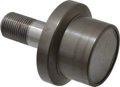 Osborn International - 2" Roller Diam x 1-11/16" Width, 7/8" Stud Diam x 2" Length, Flanged Concentric Stud Load Runner - Steel, 1-1/8" Thread Length, 7/8-14 Thread, 3-11/16" OAL, 1,620 Lb Dynamic Cap - Exact Tool & Supply