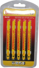 Starrett - 4" Long, 6 Teeth per Inch, Bi-Metal Jig Saw Blade - Toothed Edge, 5/16" Wide x 0.05" Thick, U-Shank, Alternate Tooth Set - Exact Tool & Supply