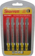Starrett - 4" Long, 10 Teeth per Inch, Bi-Metal Jig Saw Blade - Toothed Edge, 5/16" Wide x 0.05" Thick, U-Shank, Ground Taper Tooth Set - Exact Tool & Supply