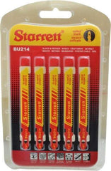 Starrett - 3" Long, 14 Teeth per Inch, Bi-Metal Jig Saw Blade - Toothed Edge, 5/16" Wide x 0.04" Thick, U-Shank, Wavy Tooth Set - Exact Tool & Supply