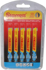 Starrett - 3" Long, 32 Teeth per Inch, Bi-Metal Jig Saw Blade - Toothed Edge, 5/16" Wide x 0.04" Thick, U-Shank, Wavy Tooth Set - Exact Tool & Supply