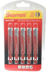 Starrett - 3" Long, Bi-Metal Jig Saw Blade - Continuous Edge, 5/16" Wide x 0.04" Thick, U-Shank - Exact Tool & Supply