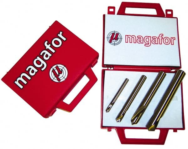 Magafor - 4 Piece 120° 1/4 to 5/8" Spotting Drill Set - Exact Tool & Supply