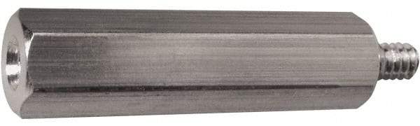 Electro Hardware - M4x0.70, 32.53mm OAL, 6mm Across Flats, Aluminum Hex Male/Female Circuit Board Standoffs - 11.1mm Thread Depth, 23mm Body Length, Uncoated - Exact Tool & Supply