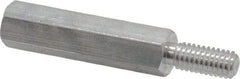 Electro Hardware - M4x0.70, 33.53mm OAL, 6mm Across Flats, Aluminum Hex Male/Female Circuit Board Standoffs - 11.1mm Thread Depth, 24mm Body Length, Uncoated - Exact Tool & Supply
