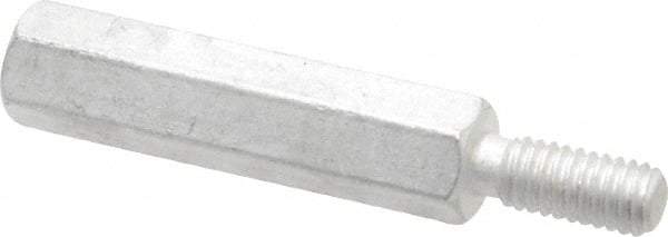 Electro Hardware - M4x0.70, 34.53mm OAL, 6mm Across Flats, Aluminum Hex Male/Female Circuit Board Standoffs - 11.1mm Thread Depth, 25mm Body Length, Uncoated - Exact Tool & Supply