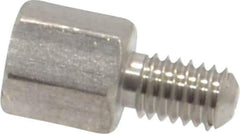 Electro Hardware - M3x0.50, 9.76mm OAL, 4.5mm Across Flats, Stainless Steel Hex Male/Female Circuit Board Standoffs - 6.4mm Thread Depth, 5mm Body Length, Uncoated - Exact Tool & Supply