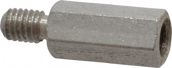 Electro Hardware - M3x0.50, 14.76mm OAL, 4.5mm Across Flats, Stainless Steel Hex Male/Female Circuit Board Standoffs - 6.4mm Thread Depth, 10mm Body Length, Uncoated - Exact Tool & Supply