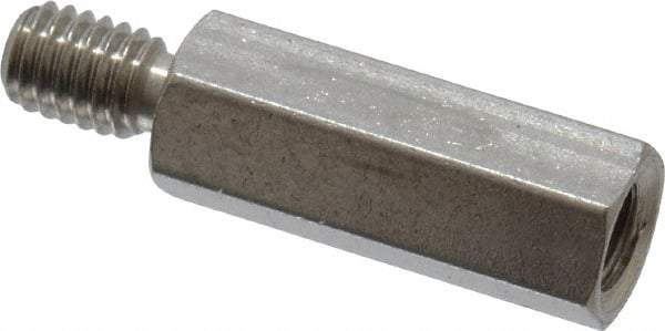 Electro Hardware - M3x0.50, 16.76mm OAL, 4.5mm Across Flats, Stainless Steel Hex Male/Female Circuit Board Standoffs - 6.4mm Thread Depth, 12mm Body Length, Uncoated - Exact Tool & Supply