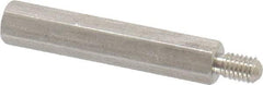 Electro Hardware - M3x0.50, 28.76mm OAL, 4.5mm Across Flats, Stainless Steel Hex Male/Female Circuit Board Standoffs - 6.4mm Thread Depth, 24mm Body Length, Uncoated - Exact Tool & Supply