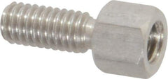 Electro Hardware - M4x0.70, 14.53mm OAL, 6mm Across Flats, Stainless Steel Hex Male/Female Circuit Board Standoffs - 11.1mm Thread Depth, 5mm Body Length, Uncoated - Exact Tool & Supply