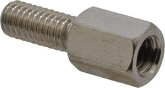 Electro Hardware - M4x0.70, 17.53mm OAL, 6mm Across Flats, Stainless Steel Hex Male/Female Circuit Board Standoffs - 11.1mm Thread Depth, 8mm Body Length, Uncoated - Exact Tool & Supply