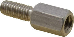 Electro Hardware - M4x0.70, 18.53mm OAL, 6mm Across Flats, Stainless Steel Hex Male/Female Circuit Board Standoffs - 11.1mm Thread Depth, 9mm Body Length, Uncoated - Exact Tool & Supply