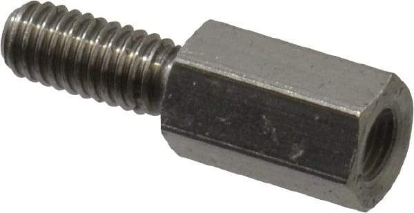 Electro Hardware - M4x0.70, 19.53mm OAL, 6mm Across Flats, Stainless Steel Hex Male/Female Circuit Board Standoffs - 11.1mm Thread Depth, 10mm Body Length, Uncoated - Exact Tool & Supply