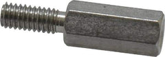 Electro Hardware - M4x0.70, 23.53mm OAL, 6mm Across Flats, Stainless Steel Hex Male/Female Circuit Board Standoffs - 11.1mm Thread Depth, 14mm Body Length, Uncoated - Exact Tool & Supply