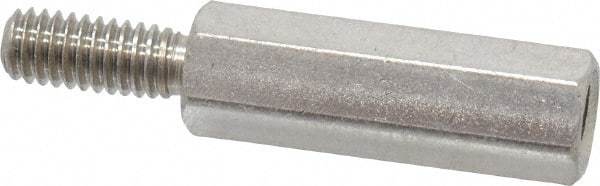 Electro Hardware - M4x0.70, 29.53mm OAL, 6mm Across Flats, Stainless Steel Hex Male/Female Circuit Board Standoffs - 11.1mm Thread Depth, 20mm Body Length, Uncoated - Exact Tool & Supply