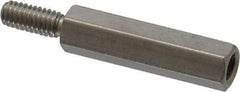 Electro Hardware - M4x0.70, 33.53mm OAL, 6mm Across Flats, Stainless Steel Hex Male/Female Circuit Board Standoffs - 11.1mm Thread Depth, 24mm Body Length, Uncoated - Exact Tool & Supply