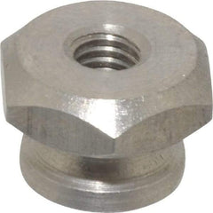 Electro Hardware - #10-32 UNF Thread, Uncoated, Grade 303 Stainless Steel Hex Thumb Nut - 11/32" Overall Height, 1/2" Head Diam - Exact Tool & Supply