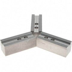 Abbott Workholding Products - 1.5mm x 60° Serrated Attachment, Square Soft Lathe Chuck Jaw - 3 Jaws, Steel, 1.1811" Btw Mount Hole Ctrs, 5-1/2" Long x 2" Wide x 2" High, 0.8268" Groove, 0.6299" & 16mm Fastener - Exact Tool & Supply