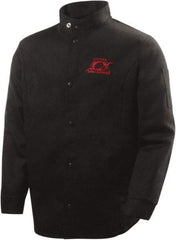 Steiner - Size XL Welding & Flame Resistant/Retardant Jacket - Black, Cotton, Snaps Closure, 52 to 54" Chest - Exact Tool & Supply