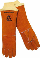 Steiner - Size L Cotton/Foam Lined Cowhide Welding Glove - 18" OAL, Knit Wrist Cuff, Thumb Strap, For General Welding - Exact Tool & Supply