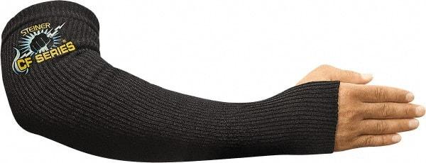 Steiner - Size Universal, Black Carbon Fiber Knit Welding Sleeve - 18" Long Sleeve, Made with Thumb Hole - Exact Tool & Supply