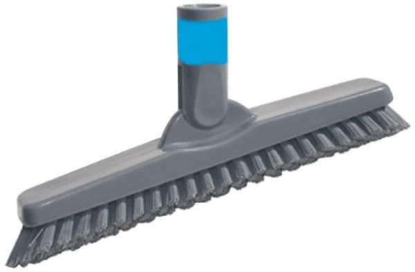 Unger - 1" Bristle Length, Polypropylene Scrub Brush - 9-1/2" OAL, Straight Handle, Gray, Plastic Block - Exact Tool & Supply
