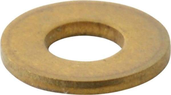 Value Collection - #4 Screw, Brass Standard Flat Washer - 0.12" ID x 0.281" OD, 0.025" Thick, Plain Finish - Exact Tool & Supply