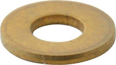 Value Collection - #4 Screw, Brass Standard Flat Washer - 0.12" ID x 0.281" OD, 0.025" Thick, Plain Finish - Exact Tool & Supply