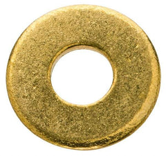 Value Collection - #10 Screw, Brass Standard Flat Washer - 0.2" ID x 1/2" OD, 0.04" Thick, Plain Finish - Exact Tool & Supply