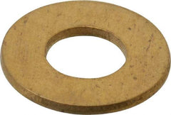 Value Collection - #10 Screw, Brass Standard Flat Washer - 0.2" ID x 0.437" OD, 0.036" Thick, Plain Finish - Exact Tool & Supply