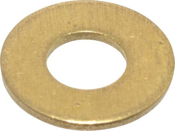 Value Collection - #12 Screw, Brass Standard Flat Washer - 0.228" ID x 1/2" OD, 0.04" Thick, Plain Finish - Exact Tool & Supply