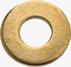 Value Collection - 5/16" Screw, Brass Standard Flat Washer - 0.34" ID x 3/4" OD, 0.062" Thick, Plain Finish - Exact Tool & Supply