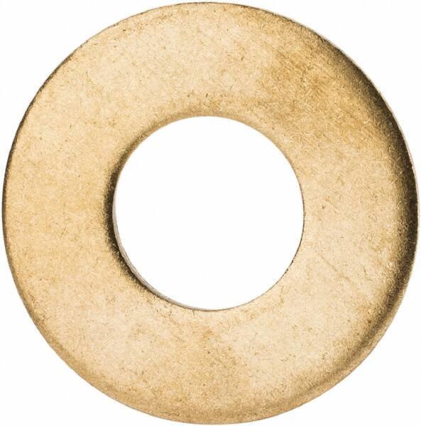 Value Collection - 7/16" Screw, Brass Standard Flat Washer - 0.531" ID x 1-1/4" OD, 0.081" Thick, Plain Finish - Exact Tool & Supply