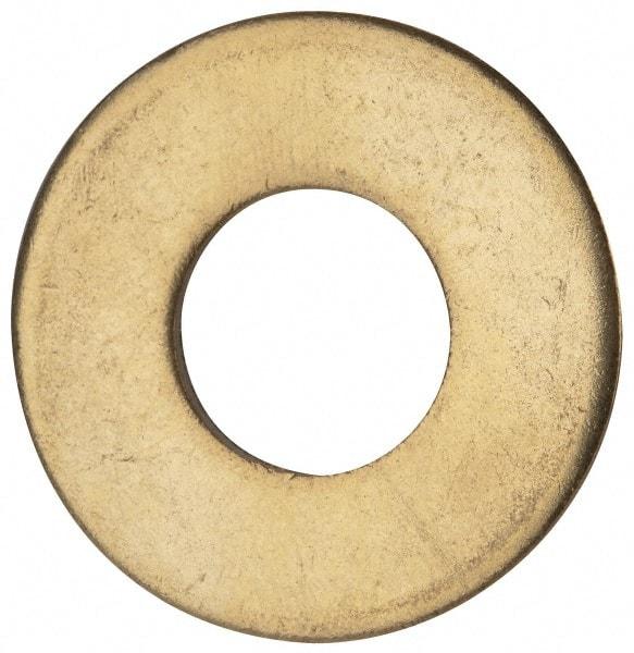 Value Collection - 1/2" Screw, Brass Standard Flat Washer - 0.562" ID x 1-1/4" OD, 0.091" Thick, Plain Finish - Exact Tool & Supply