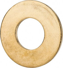 Value Collection - 5/8" Screw, Brass Standard Flat Washer - 0.687" ID x 1-1/2" OD, 0.102" Thick, Plain Finish - Exact Tool & Supply