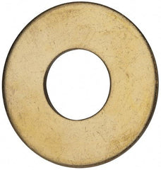 Value Collection - 1" Screw, Brass Standard Flat Washer - 1.062" ID x 2-1/2" OD, 0.144" Thick, Plain Finish - Exact Tool & Supply