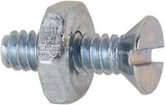 Value Collection - #6-32 UNC, 1/2" OAL Slotted Drive Machine Screw - Flat Head, Grade 2 Steel, Zinc-Plated Finish, Without Washer - Exact Tool & Supply