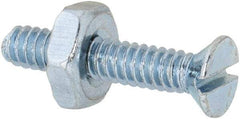 Value Collection - #6-32 UNC, 3/4" OAL Slotted Drive Machine Screw - Flat Head, Grade 2 Steel, Zinc-Plated Finish, Without Washer - Exact Tool & Supply