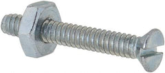 Value Collection - #6-32 UNC, 1" OAL Slotted Drive Machine Screw - Flat Head, Grade 2 Steel, Zinc-Plated Finish, Without Washer - Exact Tool & Supply