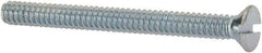 Value Collection - #6-32 UNC, 1-1/2" OAL Slotted Drive Machine Screw - Flat Head, Grade 2 Steel, Zinc-Plated Finish, Without Washer - Exact Tool & Supply