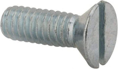 Value Collection - #8-32 UNC, 1/2" OAL Slotted Drive Machine Screw - Flat Head, Grade 2 Steel, Zinc-Plated Finish, Without Washer - Exact Tool & Supply