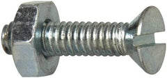 Value Collection - #8-32 UNC, 5/8" OAL Slotted Drive Machine Screw - Flat Head, Grade 2 Steel, Zinc-Plated Finish, Without Washer - Exact Tool & Supply